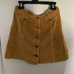 Brown corduroy mini skirt